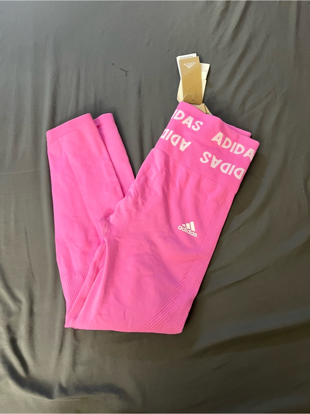 adidas Hot Pink Seamless Logo Waistband Leggings